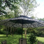 Large Outdoor Patio Umbrellas-Black and white umbrella