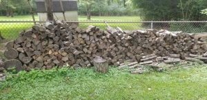 fire wood stack in yard