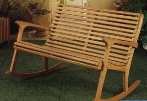 Outdoor Glider Bench-Oak Rocker