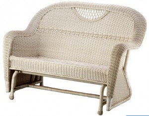 Outdoor Glider Bench-Resin Wicker Glider