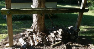 Firewood Storage Rack-Fire Wood on the ground
