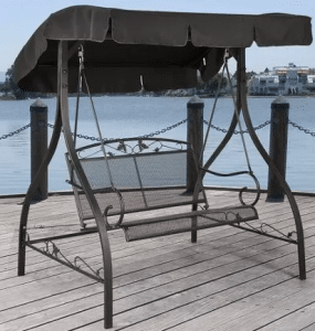 Jefferson Wrought Iron Swing with Canopy