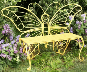 Butterfly metal garden bench