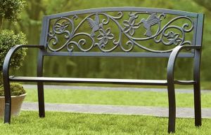 Hummingbird metal garden bench