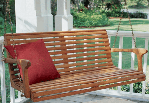 Garden Furniture with Swing Seat-White Oak hanging porch swing