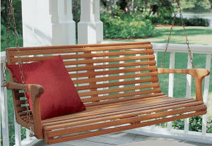 White Oak hanging porch swing