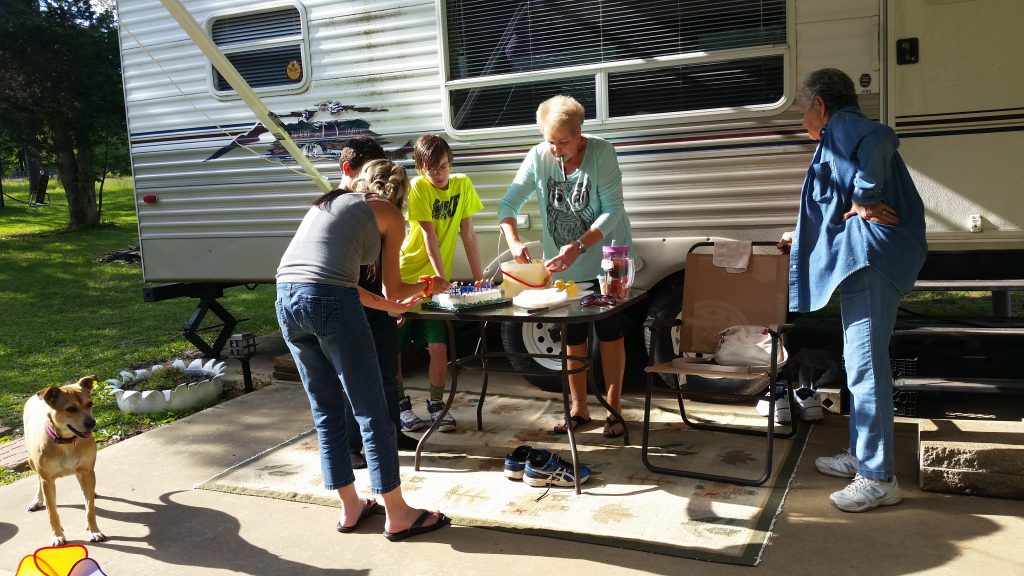 Birthday party at the camper