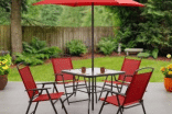 Mainstays Albany Lane 6 piece patio dining set red