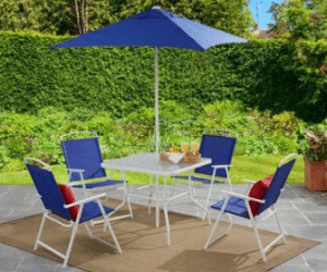 Mainstays Albany Lane 6 piece patio dining set blue