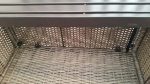 Storage Bench with baskets-Wicker storage baskets