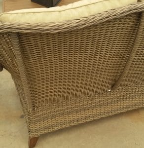 Back of love seat Camrose Farmhouse collection