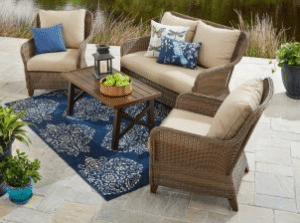 Resin Wicker Outdoor Furniture Sets-BH & G Camrose Farmhouse conversation set