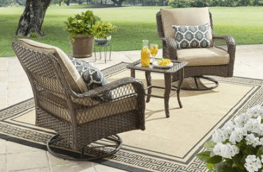 BH & G Colebrook resin wicker patio chat set tan