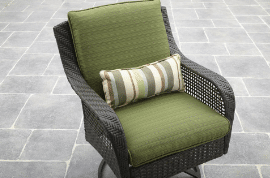 Better Homes and Gardens Amelia Cove resin wicker chair and pillows