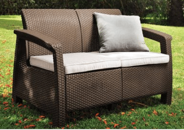 Keter Corfu outdoor resin wicker loveseat