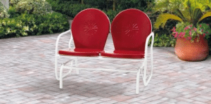 Mainstays red retro metal 2 seat outdoor glider bench