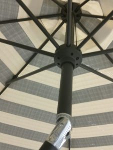 Tilt and ribs of 9 foot umbrella