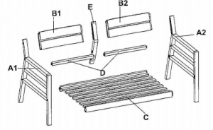 Cane Bay bench parts for assembly