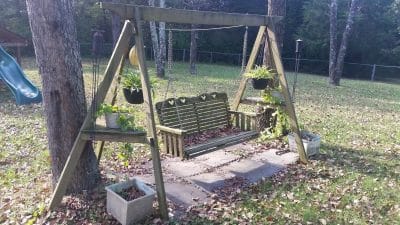 Wooden Swing with stand