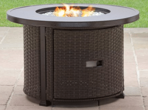 Colebrook fire pit for wood deck