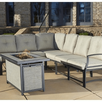 Serene Ridge fire pit with sofa