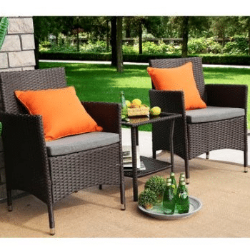Baner Garden resin wicker chairs and table set
