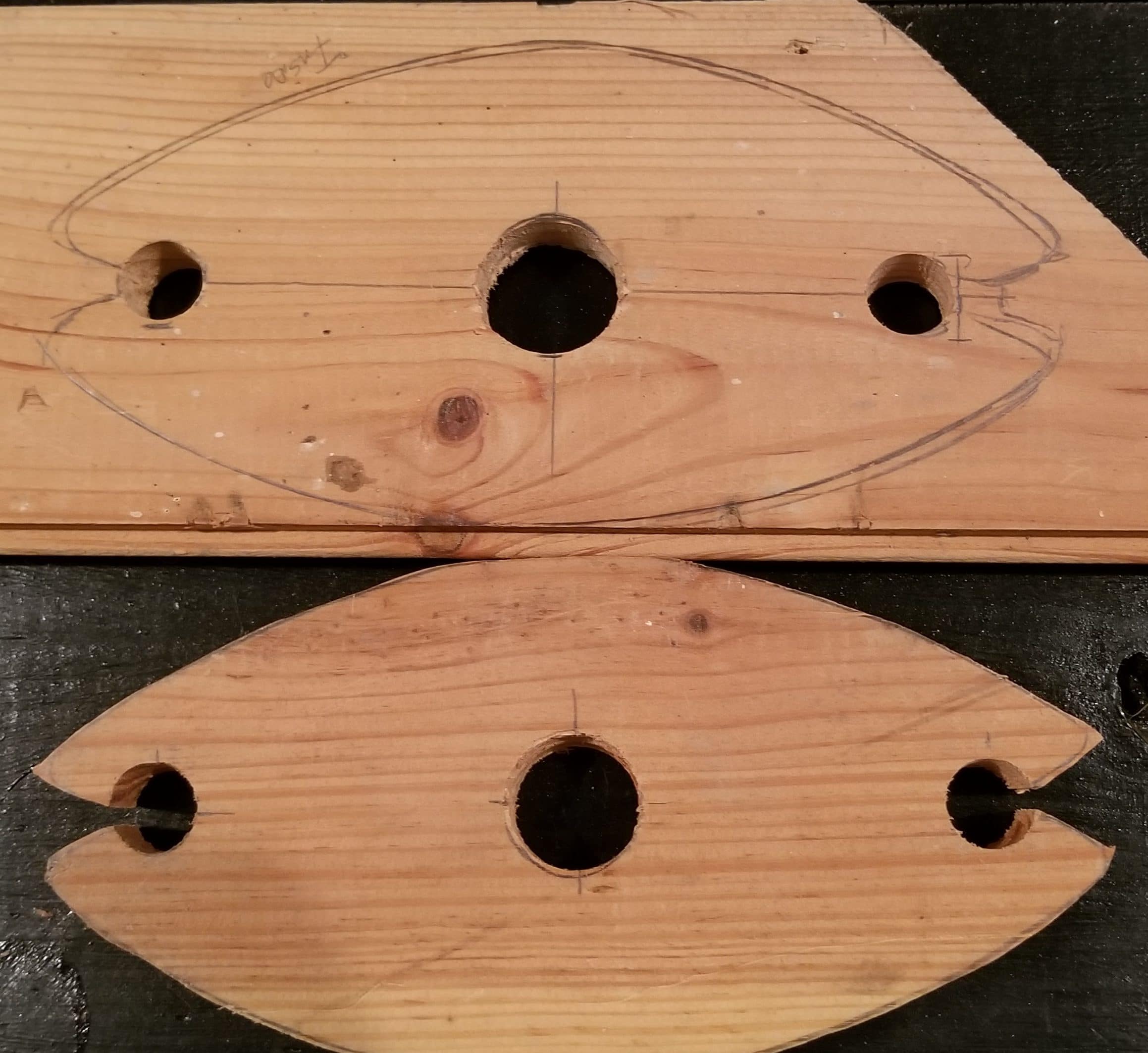 Tabletop Wine Rack with holes and rough outline cutout