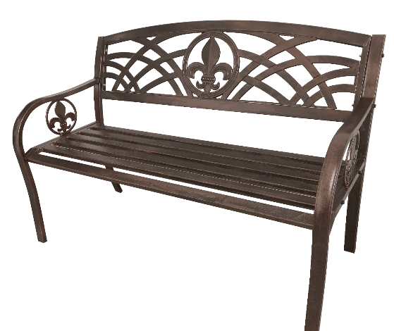 Fleur De Lis Metal Bench