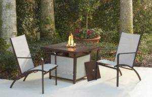 Living Stone Lake gas fire pit set for 2