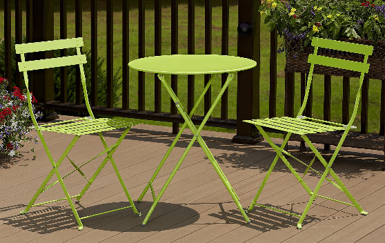 Cosco folding patio bistro set green