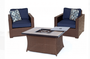 Hanover Metropolitan resin wicker patio chat set