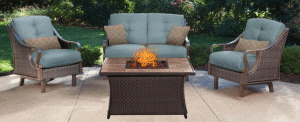 Hanover Ventura resin wicker patio conversation set