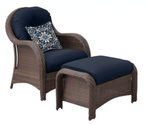 Newport resin wicker chair with ottoman