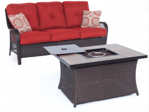 Orleans 3 seat love seat with gas fire pit