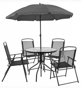 Nantucket dining set with umbrella