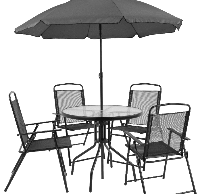 Nantucket dining set with umbrella