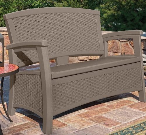 Suncast Elements Storage Bench With The, Suncast Elements Outdoor Furniture