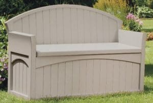 Outdoor Storage Furniture-Suncast resin storage bench