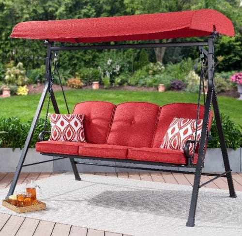 Mainstays Carson Creek Red Patio Swing with Canopy