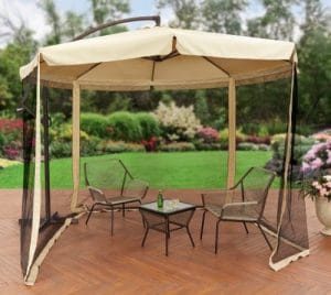 Better Homes and Gardens Offset umbrella with bistro set