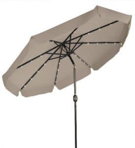 Patio Umbrella with Solar Lights-Deluxe 9 foot