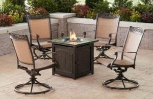 Hanover Fontana Patio Furniture with a Fire Pit