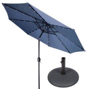 Trademark Innovations 10 foot umbrella with solar lights