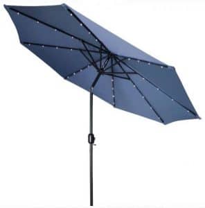 Patio Umbrella with Solar Lights-Trademark Innovations 9 foot