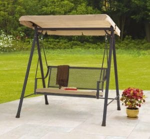 Outdoor Wrought Iron Patio Furniture-Mainstays Bellingham swing with stand