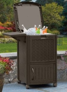 Suncast patio cooler with storage