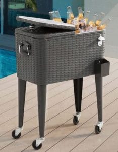 Sunjoy rolling patio beverage cooler