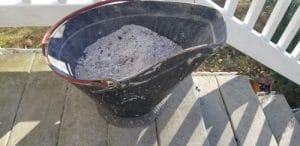 Ash bucket full ready to empty