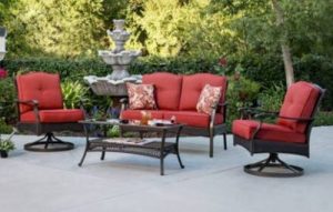 Providence Red Patio Furniture with Love Seat