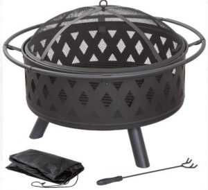 Pure Garden Crossweave fire pit accessories for Round Fire Pit with Covers